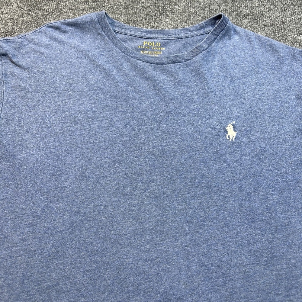 Polo Ralph Lauren Shirt Mens Size S Blue Heather Crewneck Pony Logo Tee Cotton